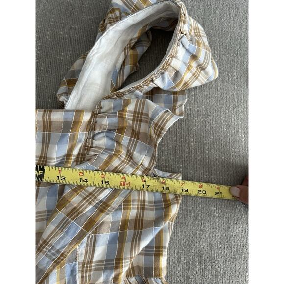 Madewell Ruffle-Sleeve Plaid Tiered Midi Dress in Plaid 14 Preppy Cottagecore - Picture 7 of 8